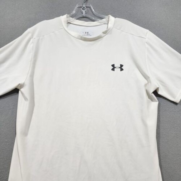 Under Armour Polo Shirt Mens 2XL White TShirt HeatGear Short Sleeve - Picture 2 of 16